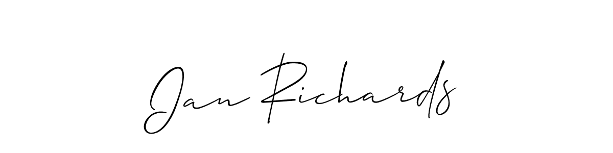 Create a beautiful signature design for name Ian Richards. With this signature (Allison_Script) fonts, you can make a handwritten signature for free. Ian Richards signature style 2 images and pictures png