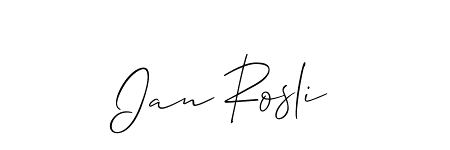 You should practise on your own different ways (Allison_Script) to write your name (Ian Rosli) in signature. don't let someone else do it for you. Ian Rosli signature style 2 images and pictures png