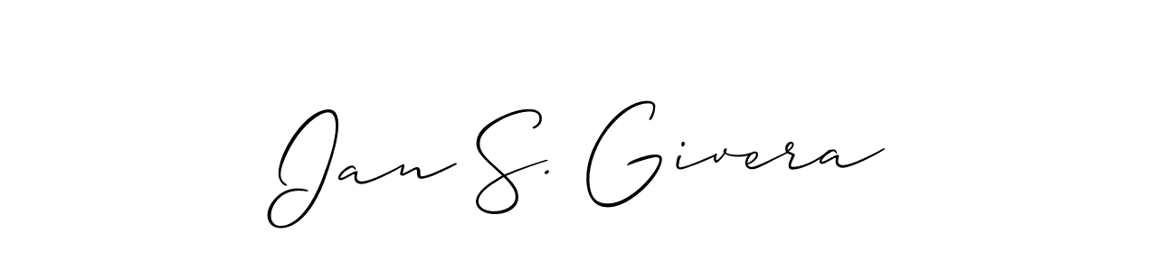 Similarly Allison_Script is the best handwritten signature design. Signature creator online .You can use it as an online autograph creator for name Ian S. Givera. Ian S. Givera signature style 2 images and pictures png