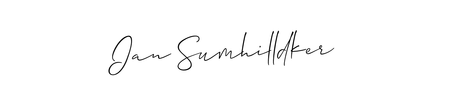 Create a beautiful signature design for name Ian Sumhilldker. With this signature (Allison_Script) fonts, you can make a handwritten signature for free. Ian Sumhilldker signature style 2 images and pictures png