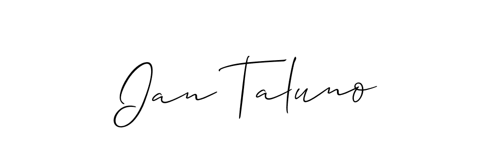 Similarly Allison_Script is the best handwritten signature design. Signature creator online .You can use it as an online autograph creator for name Ian Taluno. Ian Taluno signature style 2 images and pictures png