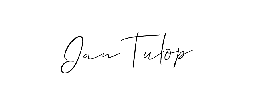 The best way (Allison_Script) to make a short signature is to pick only two or three words in your name. The name Ian Tulop include a total of six letters. For converting this name. Ian Tulop signature style 2 images and pictures png