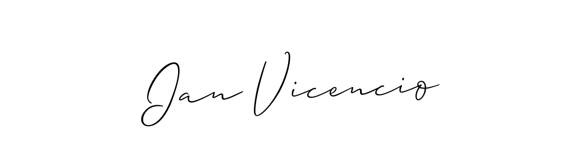 Also You can easily find your signature by using the search form. We will create Ian Vicencio name handwritten signature images for you free of cost using Allison_Script sign style. Ian Vicencio signature style 2 images and pictures png