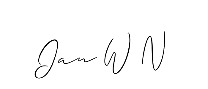 How to Draw Ian W N signature style? Allison_Script is a latest design signature styles for name Ian W N. Ian W N signature style 2 images and pictures png