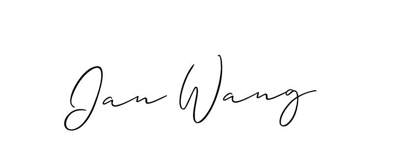 How to make Ian Wang name signature. Use Allison_Script style for creating short signs online. This is the latest handwritten sign. Ian Wang signature style 2 images and pictures png
