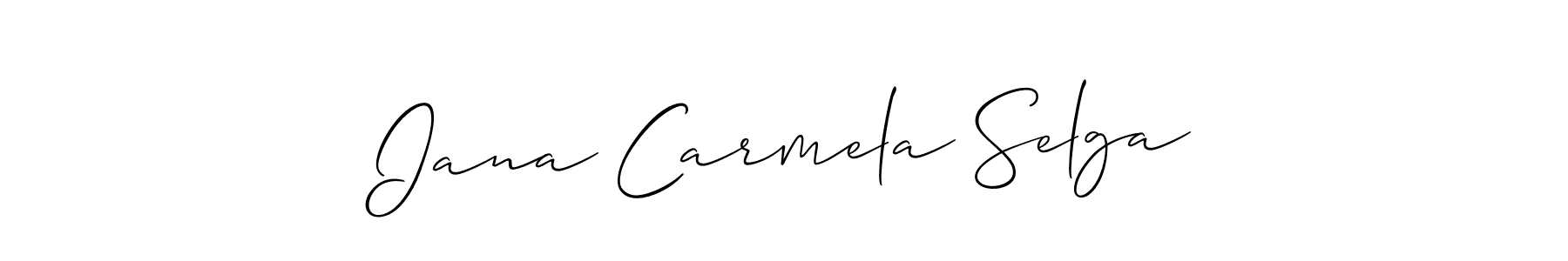 The best way (Allison_Script) to make a short signature is to pick only two or three words in your name. The name Iana Carmela Selga include a total of six letters. For converting this name. Iana Carmela Selga signature style 2 images and pictures png