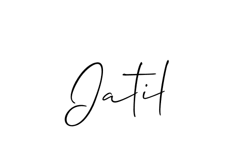 The best way (Allison_Script) to make a short signature is to pick only two or three words in your name. The name Iatil include a total of six letters. For converting this name. Iatil signature style 2 images and pictures png