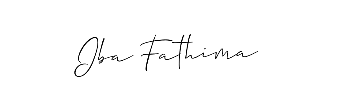 Design your own signature with our free online signature maker. With this signature software, you can create a handwritten (Allison_Script) signature for name Iba Fathima. Iba Fathima signature style 2 images and pictures png