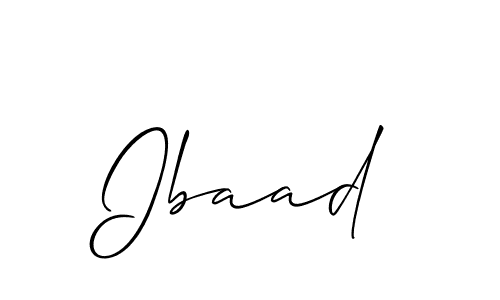 It looks lik you need a new signature style for name Ibaad. Design unique handwritten (Allison_Script) signature with our free signature maker in just a few clicks. Ibaad signature style 2 images and pictures png