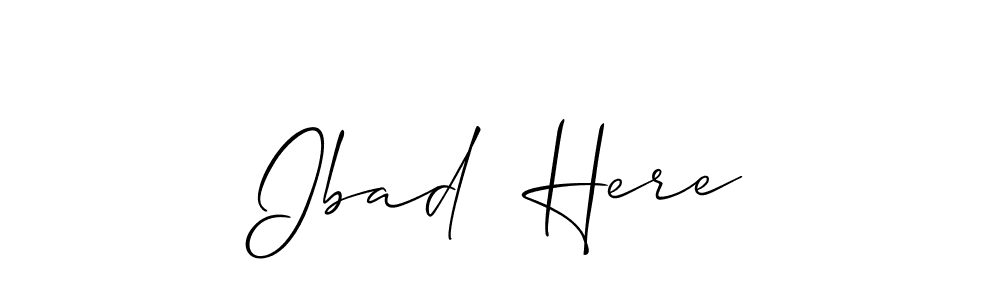 How to make Ibad  Here name signature. Use Allison_Script style for creating short signs online. This is the latest handwritten sign. Ibad  Here signature style 2 images and pictures png
