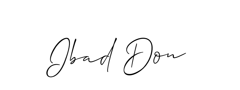 Make a short Ibad Don signature style. Manage your documents anywhere anytime using Allison_Script. Create and add eSignatures, submit forms, share and send files easily. Ibad Don signature style 2 images and pictures png
