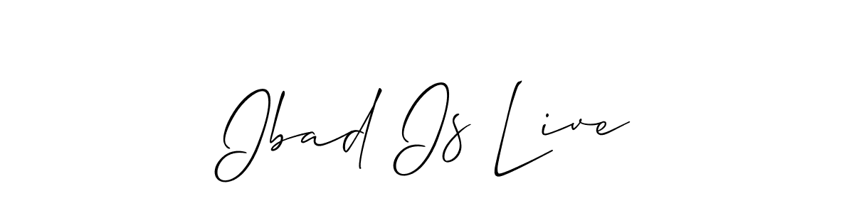How to make Ibad Is Live name signature. Use Allison_Script style for creating short signs online. This is the latest handwritten sign. Ibad Is Live signature style 2 images and pictures png