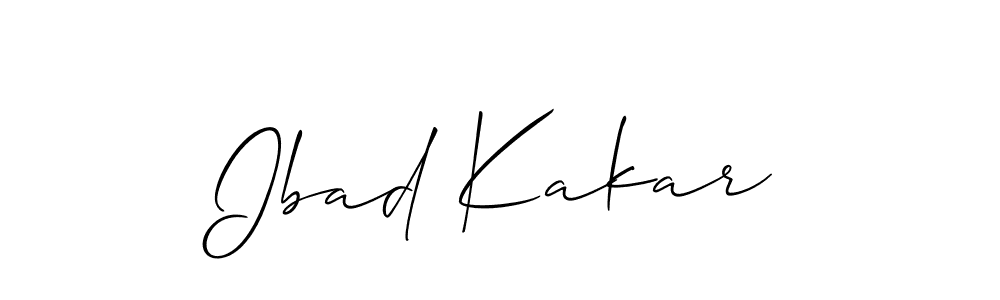 Create a beautiful signature design for name Ibad Kakar. With this signature (Allison_Script) fonts, you can make a handwritten signature for free. Ibad Kakar signature style 2 images and pictures png