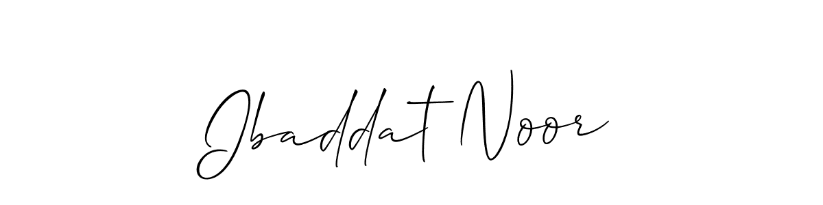 Use a signature maker to create a handwritten signature online. With this signature software, you can design (Allison_Script) your own signature for name Ibaddat Noor. Ibaddat Noor signature style 2 images and pictures png