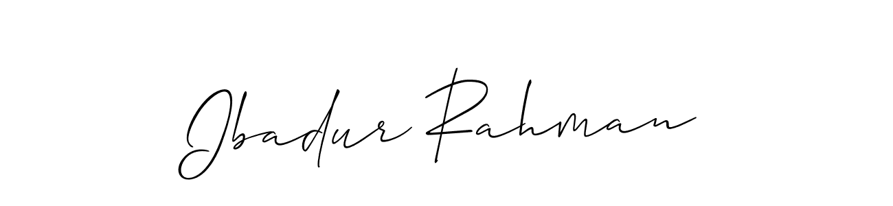 Make a beautiful signature design for name Ibadur Rahman. With this signature (Allison_Script) style, you can create a handwritten signature for free. Ibadur Rahman signature style 2 images and pictures png