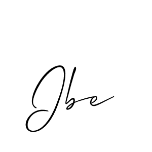 Make a beautiful signature design for name Ibe. With this signature (Allison_Script) style, you can create a handwritten signature for free. Ibe signature style 2 images and pictures png