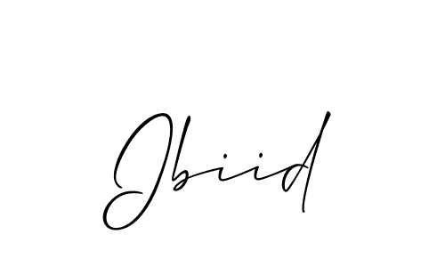 Make a beautiful signature design for name Ibiid. With this signature (Allison_Script) style, you can create a handwritten signature for free. Ibiid signature style 2 images and pictures png