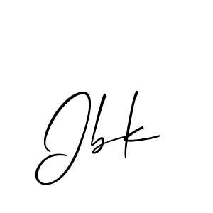 Design your own signature with our free online signature maker. With this signature software, you can create a handwritten (Allison_Script) signature for name Ibk. Ibk signature style 2 images and pictures png