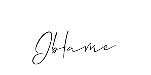 The best way (Allison_Script) to make a short signature is to pick only two or three words in your name. The name Iblame include a total of six letters. For converting this name. Iblame signature style 2 images and pictures png