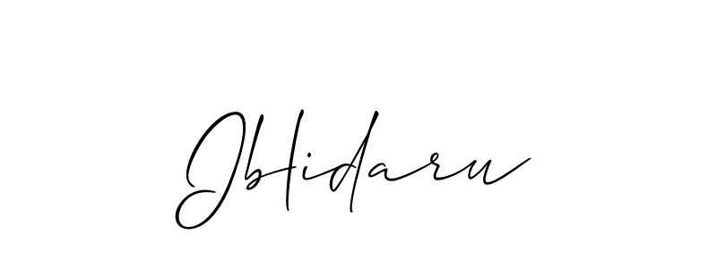 Use a signature maker to create a handwritten signature online. With this signature software, you can design (Allison_Script) your own signature for name Iblidaru. Iblidaru signature style 2 images and pictures png