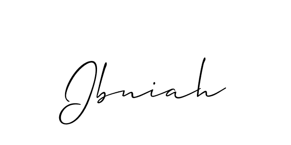 How to make Ibniah name signature. Use Allison_Script style for creating short signs online. This is the latest handwritten sign. Ibniah signature style 2 images and pictures png