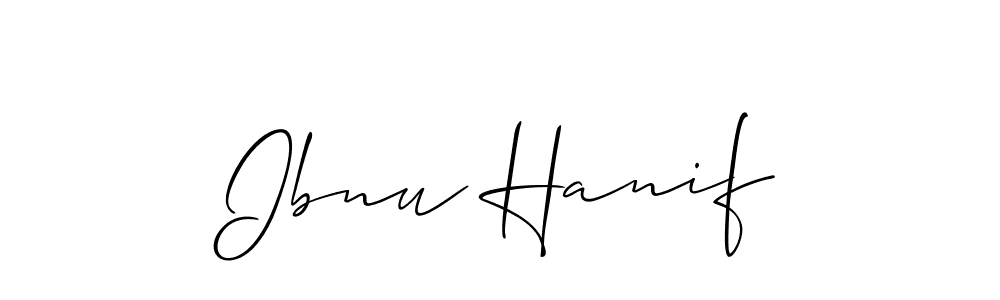 How to make Ibnu Hanif name signature. Use Allison_Script style for creating short signs online. This is the latest handwritten sign. Ibnu Hanif signature style 2 images and pictures png