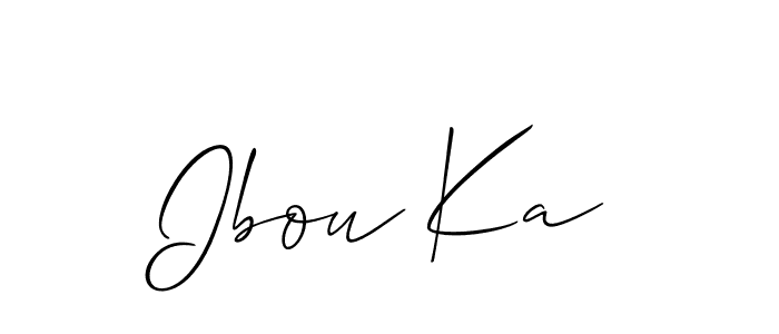 Make a beautiful signature design for name Ibou Ka. With this signature (Allison_Script) style, you can create a handwritten signature for free. Ibou Ka signature style 2 images and pictures png