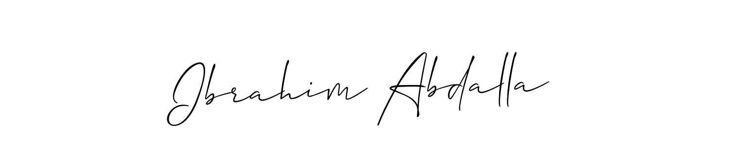 Make a beautiful signature design for name Ibrahim Abdalla. With this signature (Allison_Script) style, you can create a handwritten signature for free. Ibrahim Abdalla signature style 2 images and pictures png