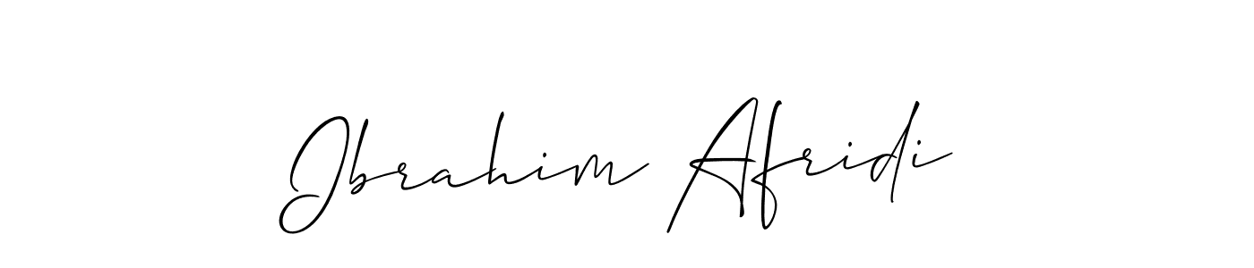 Use a signature maker to create a handwritten signature online. With this signature software, you can design (Allison_Script) your own signature for name Ibrahim Afridi. Ibrahim Afridi signature style 2 images and pictures png