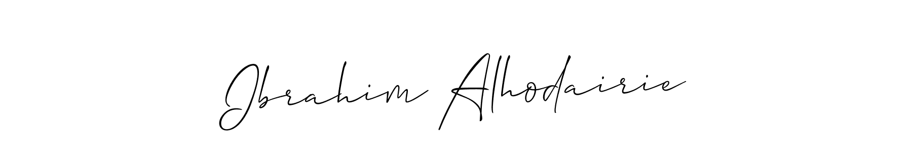 Also You can easily find your signature by using the search form. We will create Ibrahim Alhodairie name handwritten signature images for you free of cost using Allison_Script sign style. Ibrahim Alhodairie signature style 2 images and pictures png