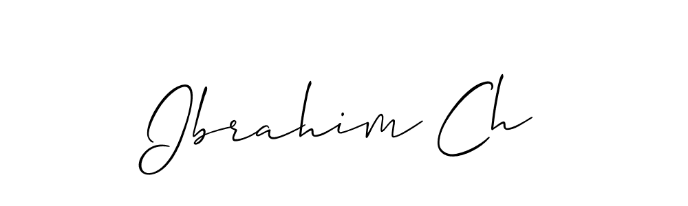 Allison_Script is a professional signature style that is perfect for those who want to add a touch of class to their signature. It is also a great choice for those who want to make their signature more unique. Get Ibrahim Ch name to fancy signature for free. Ibrahim Ch signature style 2 images and pictures png