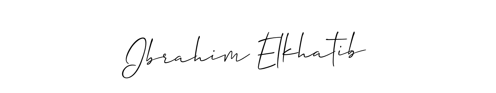 The best way (Allison_Script) to make a short signature is to pick only two or three words in your name. The name Ibrahim Elkhatib include a total of six letters. For converting this name. Ibrahim Elkhatib signature style 2 images and pictures png
