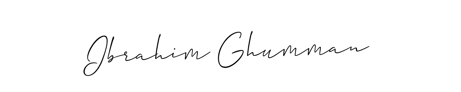 Create a beautiful signature design for name Ibrahim Ghumman. With this signature (Allison_Script) fonts, you can make a handwritten signature for free. Ibrahim Ghumman signature style 2 images and pictures png