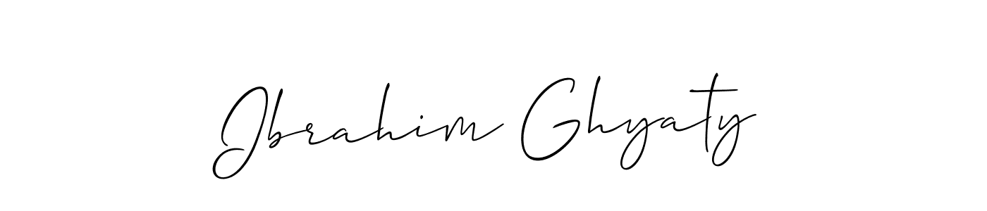 Also we have Ibrahim Ghyaty name is the best signature style. Create professional handwritten signature collection using Allison_Script autograph style. Ibrahim Ghyaty signature style 2 images and pictures png