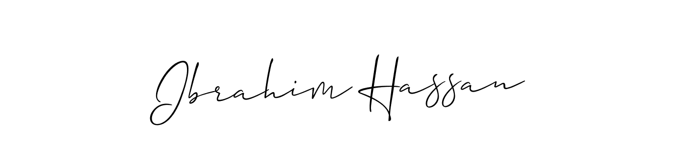 Design your own signature with our free online signature maker. With this signature software, you can create a handwritten (Allison_Script) signature for name Ibrahim Hassan. Ibrahim Hassan signature style 2 images and pictures png