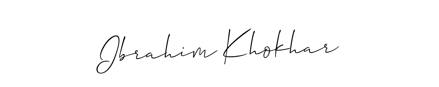 The best way (Allison_Script) to make a short signature is to pick only two or three words in your name. The name Ibrahim Khokhar include a total of six letters. For converting this name. Ibrahim Khokhar signature style 2 images and pictures png