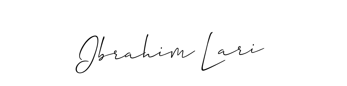 How to make Ibrahim Lari signature? Allison_Script is a professional autograph style. Create handwritten signature for Ibrahim Lari name. Ibrahim Lari signature style 2 images and pictures png