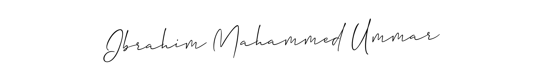 Make a beautiful signature design for name Ibrahim Mahammed Ummar. With this signature (Allison_Script) style, you can create a handwritten signature for free. Ibrahim Mahammed Ummar signature style 2 images and pictures png