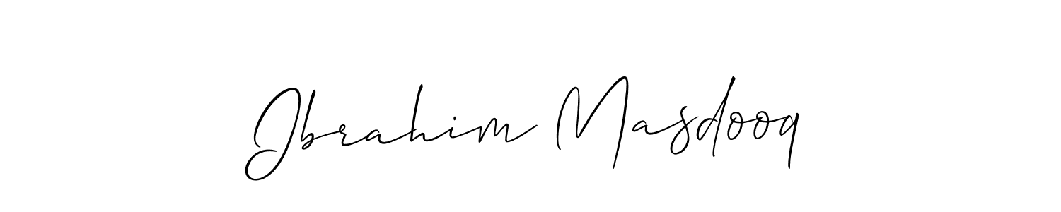 Also we have Ibrahim Masdooq name is the best signature style. Create professional handwritten signature collection using Allison_Script autograph style. Ibrahim Masdooq signature style 2 images and pictures png