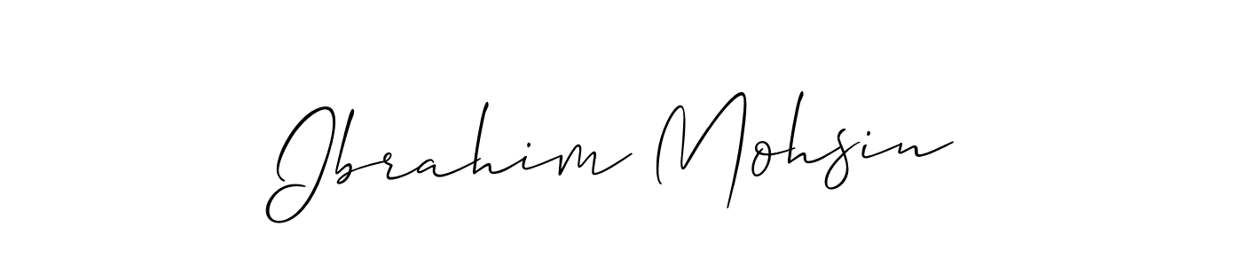 How to make Ibrahim Mohsin name signature. Use Allison_Script style for creating short signs online. This is the latest handwritten sign. Ibrahim Mohsin signature style 2 images and pictures png