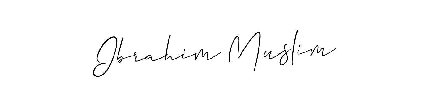 Make a beautiful signature design for name Ibrahim Muslim. With this signature (Allison_Script) style, you can create a handwritten signature for free. Ibrahim Muslim signature style 2 images and pictures png