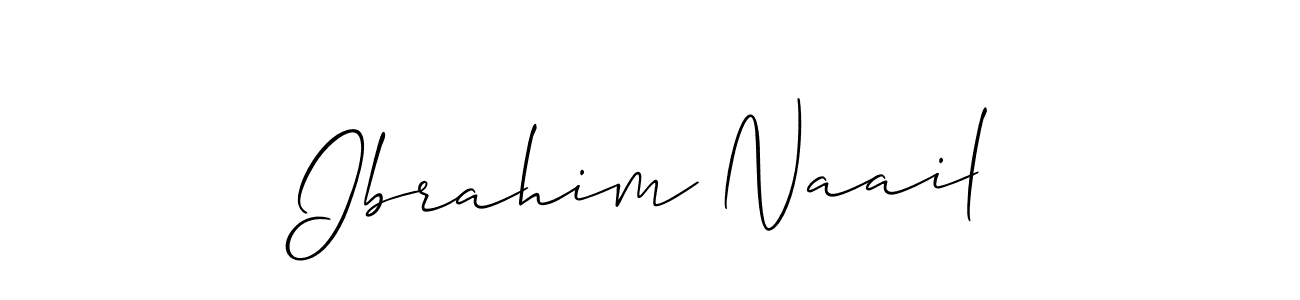 Ibrahim Naail stylish signature style. Best Handwritten Sign (Allison_Script) for my name. Handwritten Signature Collection Ideas for my name Ibrahim Naail. Ibrahim Naail signature style 2 images and pictures png