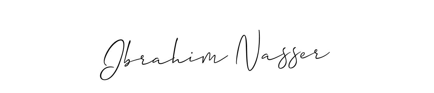 Make a beautiful signature design for name Ibrahim Nasser. With this signature (Allison_Script) style, you can create a handwritten signature for free. Ibrahim Nasser signature style 2 images and pictures png