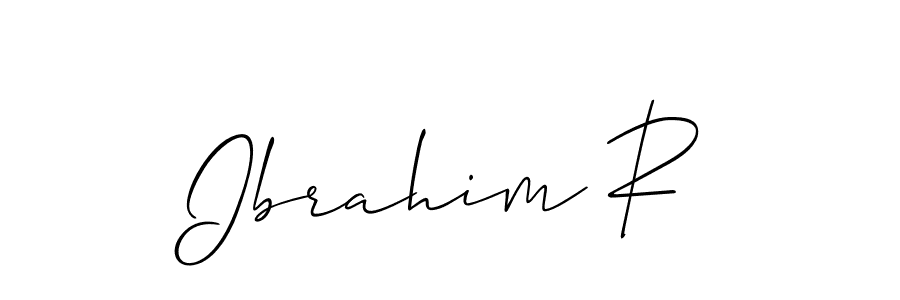 Create a beautiful signature design for name Ibrahim R. With this signature (Allison_Script) fonts, you can make a handwritten signature for free. Ibrahim R signature style 2 images and pictures png