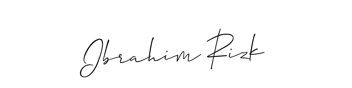 Also we have Ibrahim Rizk name is the best signature style. Create professional handwritten signature collection using Allison_Script autograph style. Ibrahim Rizk signature style 2 images and pictures png