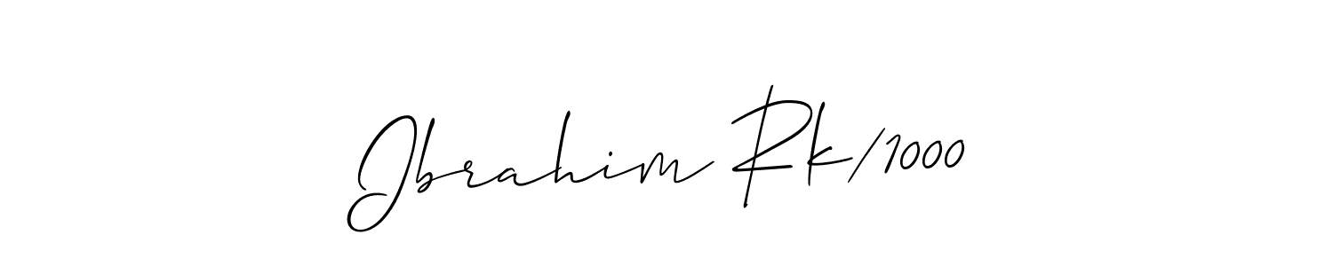 Also we have Ibrahim Rk/1000 name is the best signature style. Create professional handwritten signature collection using Allison_Script autograph style. Ibrahim Rk/1000 signature style 2 images and pictures png