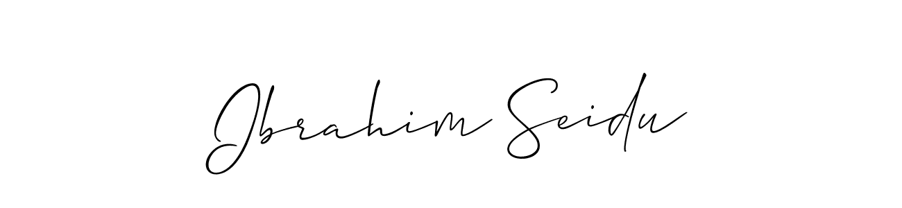 How to make Ibrahim Seidu name signature. Use Allison_Script style for creating short signs online. This is the latest handwritten sign. Ibrahim Seidu signature style 2 images and pictures png