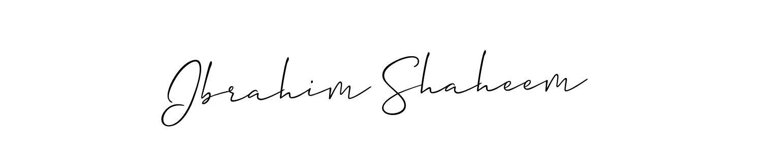 How to Draw Ibrahim Shaheem signature style? Allison_Script is a latest design signature styles for name Ibrahim Shaheem. Ibrahim Shaheem signature style 2 images and pictures png