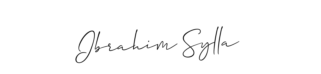 Make a beautiful signature design for name Ibrahim Sylla. With this signature (Allison_Script) style, you can create a handwritten signature for free. Ibrahim Sylla signature style 2 images and pictures png