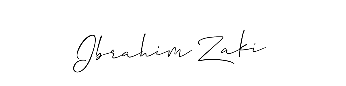 if you are searching for the best signature style for your name Ibrahim Zaki. so please give up your signature search. here we have designed multiple signature styles  using Allison_Script. Ibrahim Zaki signature style 2 images and pictures png